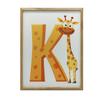 Giraffe With the Letter K - Joyful Poster for Children Giraffe With the Letter K - Joyful Poster for Children, 30X40 Cm, Light Oak Wooden Frame, 230 G Matte Paper