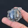 Natural Sodalite Sterling Silver Third Eye Chakra Mother Birthday Bezel Pendant