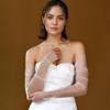 Elegant Colorful Sequins Wedding Dress Decoration Mesh Extended Arm Sleeves Fingerless Long Bridal Gloves Accessories