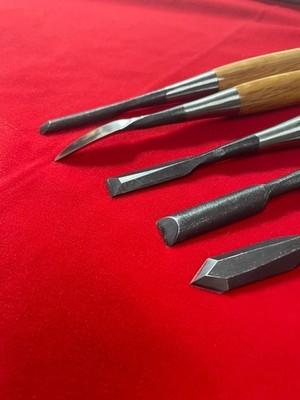 Akatsuki Japanese Wood Carving Mallet Chisel Set 10pc White Steel Yoita Japan
