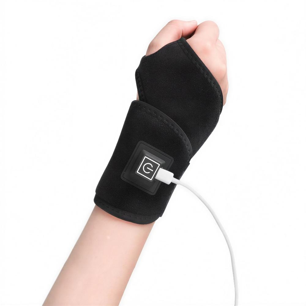 Wrist Heating Pad 3 Heat Level Heated Wrist Massager Hot Therapy for Carpal Tunnel Relief Tendonitis Wrist Support Pad for Home Office