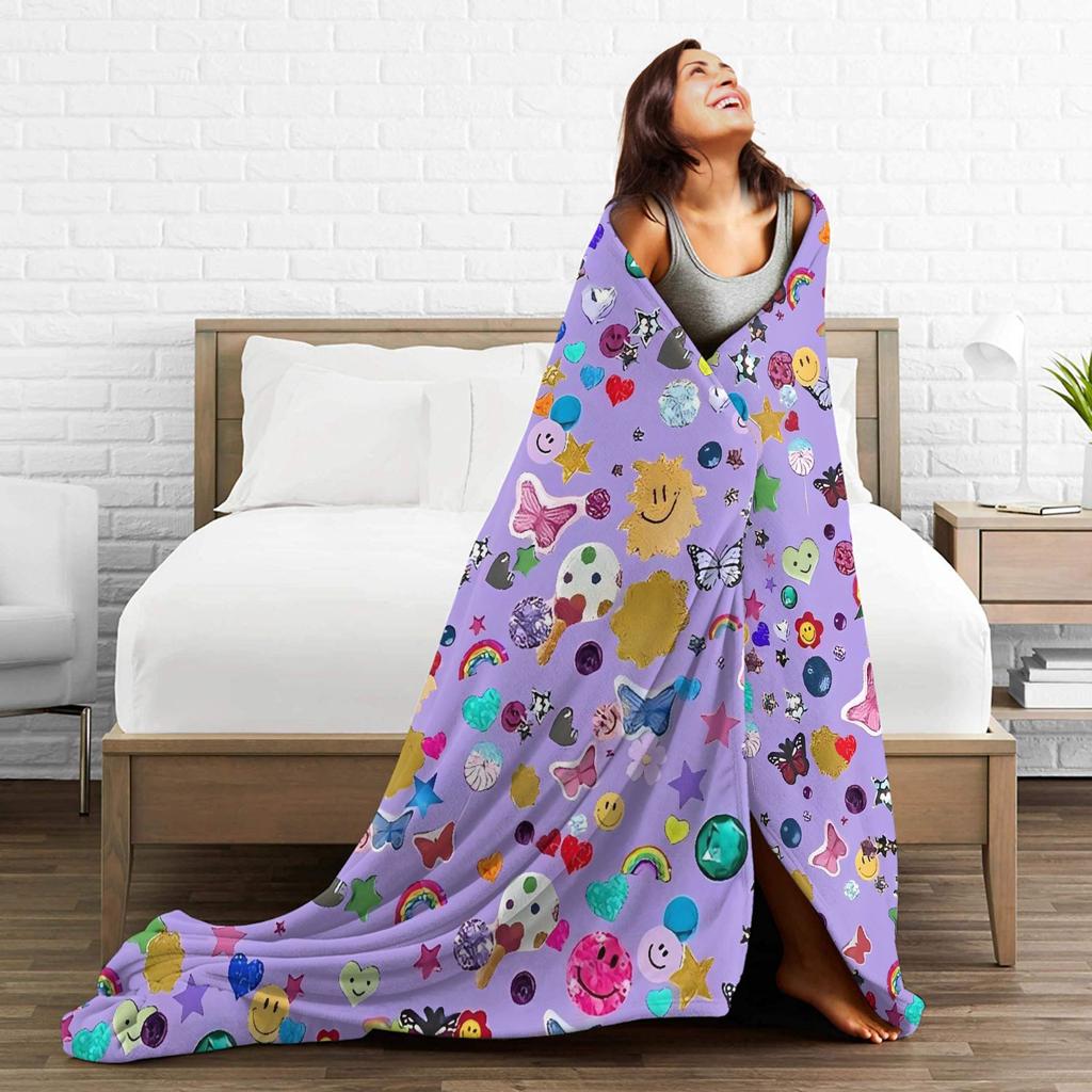 Warm Blanket Camping  Throw Blanket  Flannel Bedspread For Couch Chair Sofa Bed O-Oli-via Vampire  Funny Sofa Bed Cover