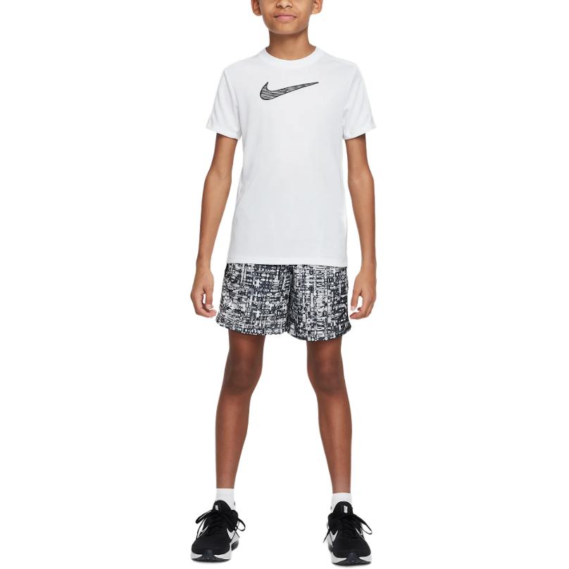 Nike Dri Fit T Shirt White/White/Black Unisex HF8079-100
