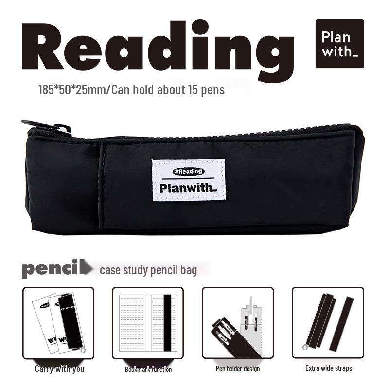 Bärbart Krämblått Pennskrin för Studenter - Liten Kapacitet, Minimalistisk Stil