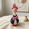 Yousheng Goose Costume for 7 Inch Mini Desk Goose Doll Patriotic 4th of July Outfit with Hat And Dress Independence Day Festival Decoration