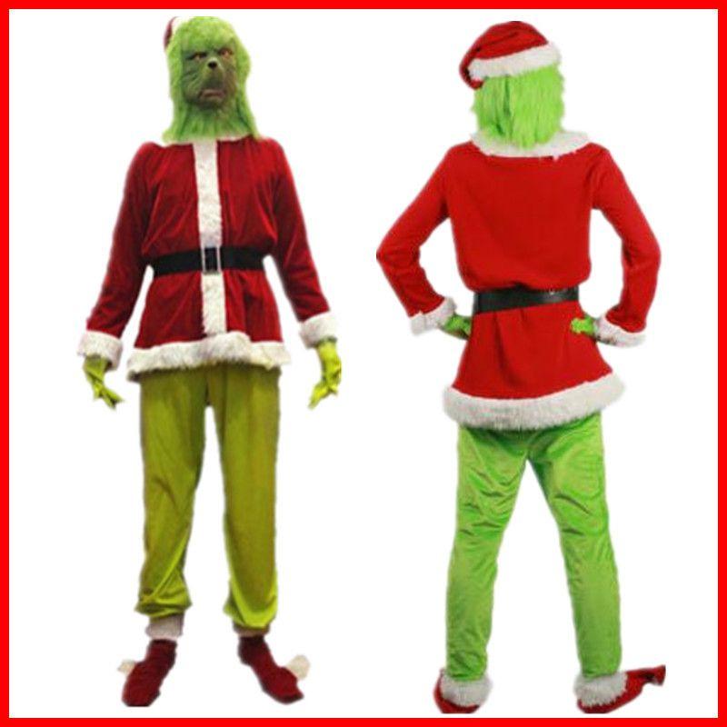 Auffälliges Grinch Cosplay Kostümset für Halloween-Maskeraden