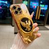 Eagle Pattern Art Electroplated Golden Phone Case For iPhone 17Air 17 16 15 14 13 12 11 Pro Max Plus 16E XR 7 8 X Xr Glass Cover