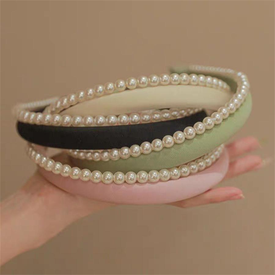 Korean Version of Pearl High Skull Headband for Women 2025 New Fashion Temperament High-end Bridal Wedding Hair Accessories
