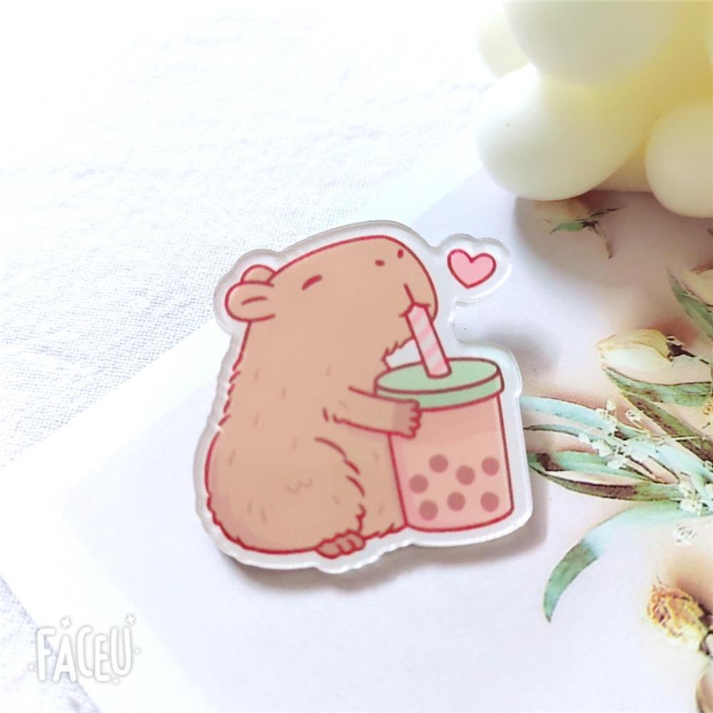 Cartoon Capybara Brooch Animals Cute Bag Pin Fashion Capybara Acrylic Badge