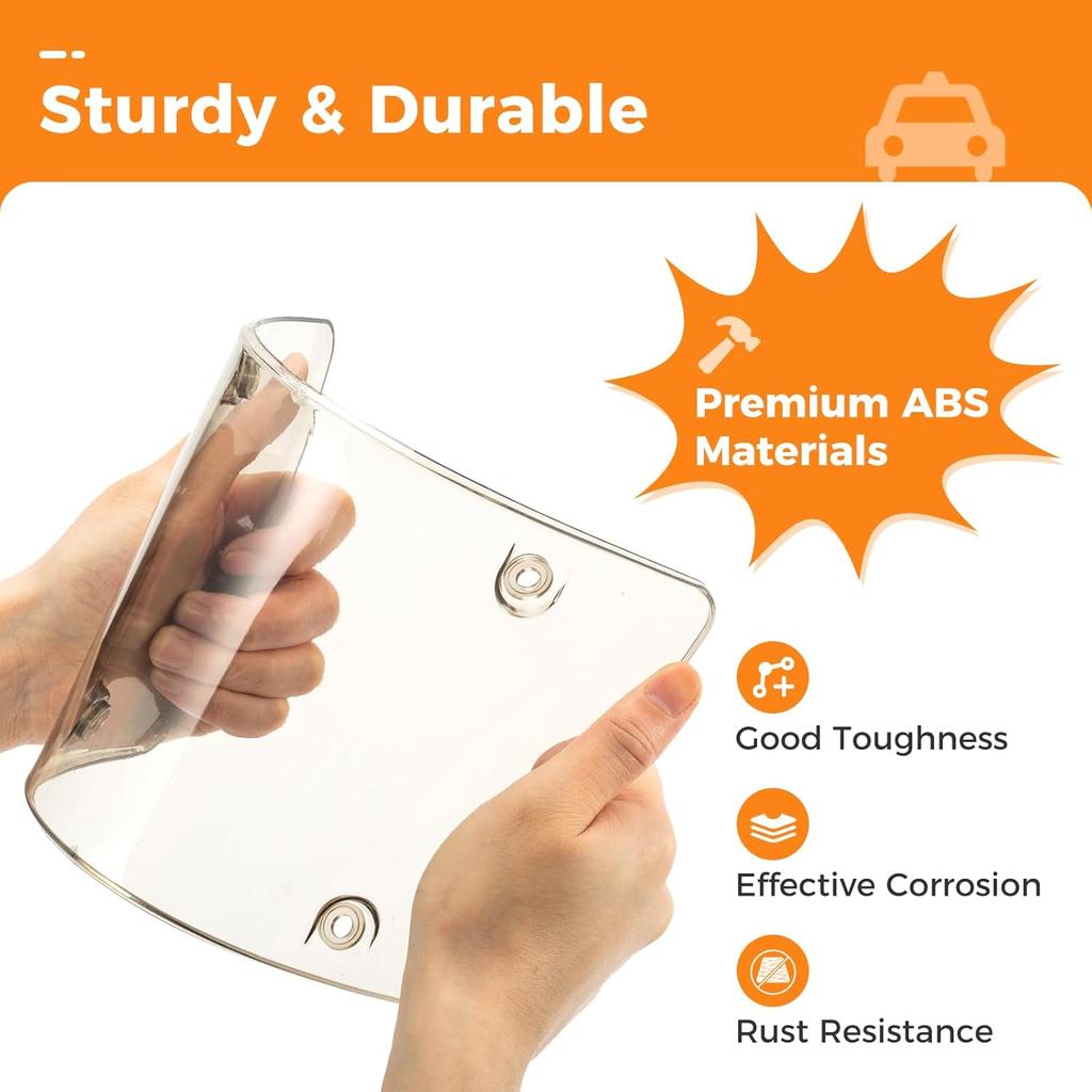 License Plate Cover & Frames, 2 Pack Clear License Plate Protector, ABS Car Plate Cover, Fit Any Standard US Plates