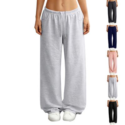 Women's Wide-leg Athletic Pants, Loose Straight-leg Casual Pants, Athletic Jogging Pants