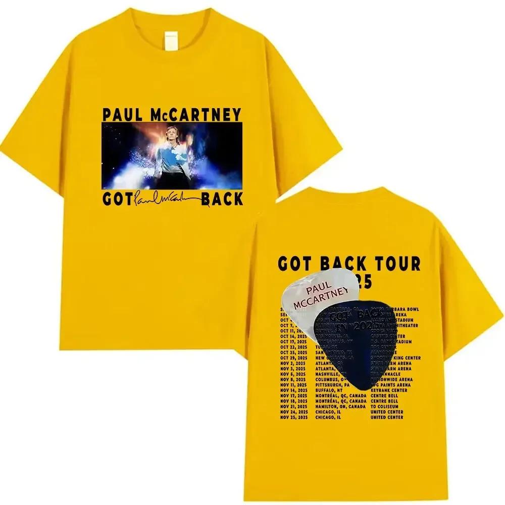 Paul Mccartney Got Back Tour 2025 New Graphic T Shirts Unisexs Wounisex Vintage Hip Hop Oversized Cotton Tshirt Fans Gift Streetwear