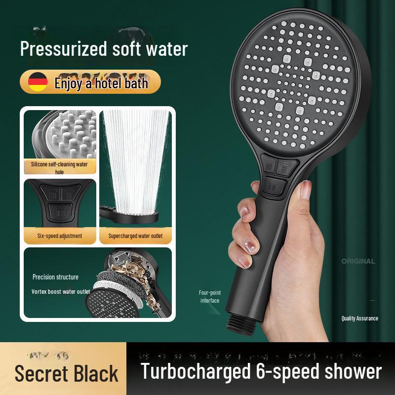 

Высоконапорная шестискоростная душевая головка с большой панелью и выходом воды