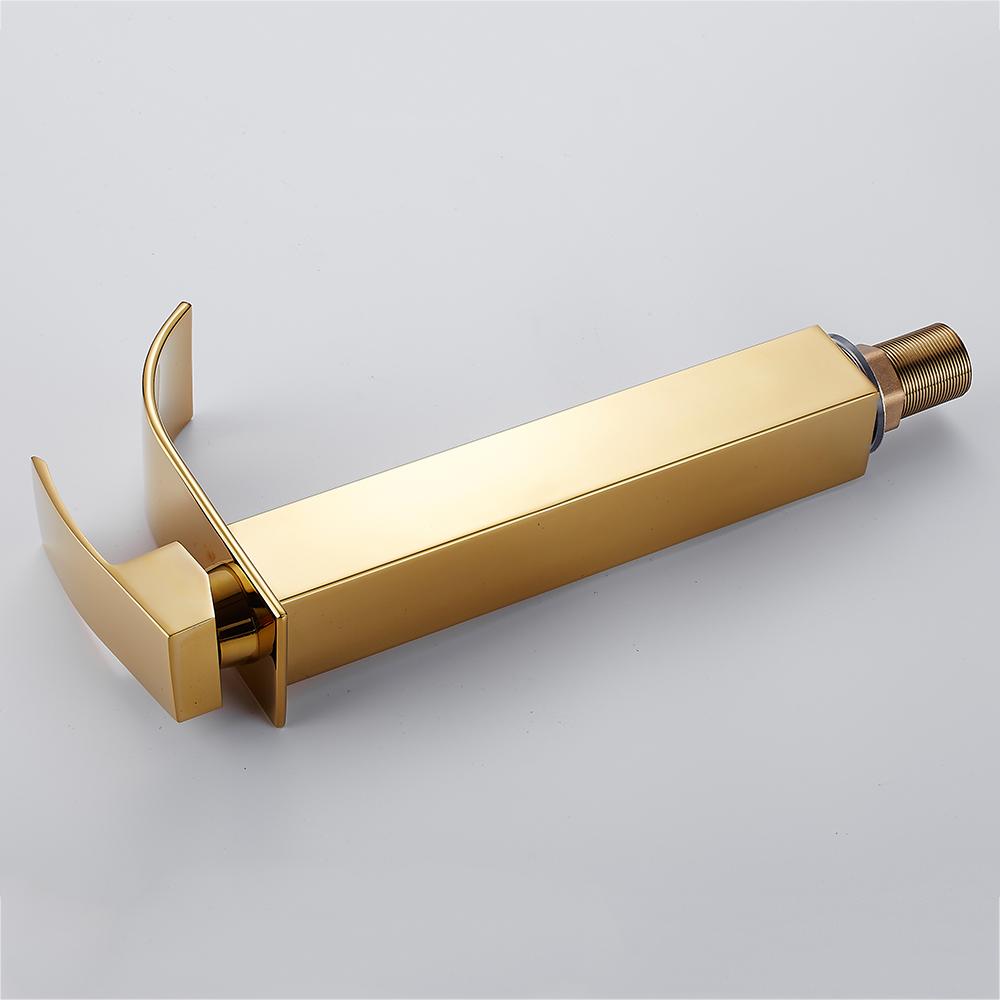 New Basin Faucets Gold Brass Faucet Square Bathroom Sink Faucet Single Handle Deck Mounted Toilet Hot And Cold Mixer Water Tap