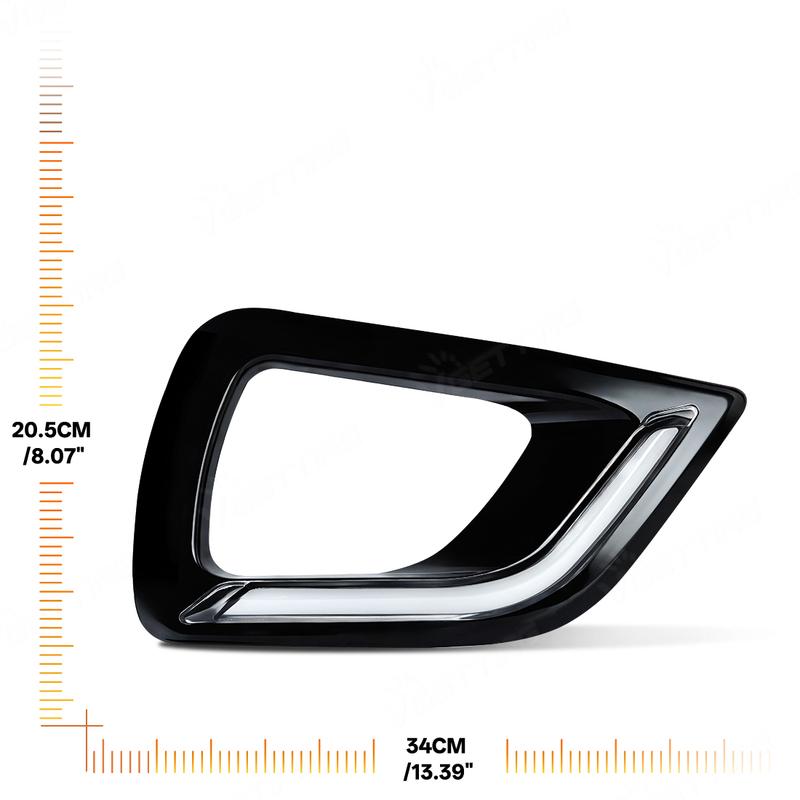 1 Pair For Nissan Navara NP300 2015 2016 2017 2018  Daytime Running Light Yellow Turn Signal Lamp Chrome/Black Cover LED DRL
