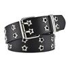 Women's Belt Large size Double Hole Men Belt Punk Hip Hop Rock Subculture Belt Punch Free Belt for Men and Women