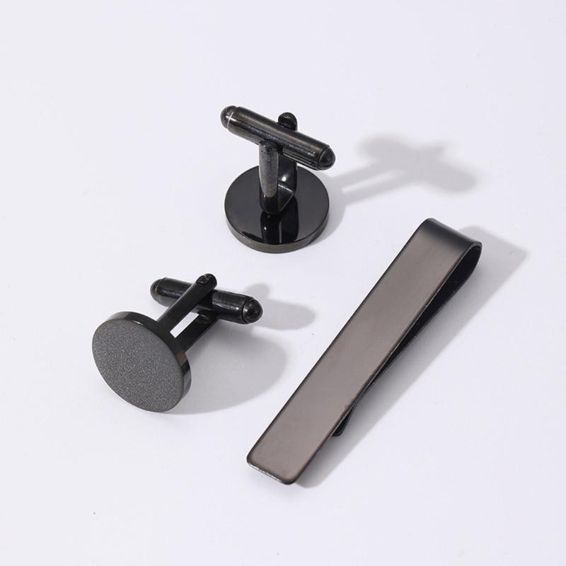 Stylish Men's Tie Clip and Cufflinks Set for Business Professional Craft of Stainless Steel With Elegant Designs