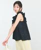 Embroidered Lace Shoulder Black [BIS] 2-Way Blouse, Women's, (01)