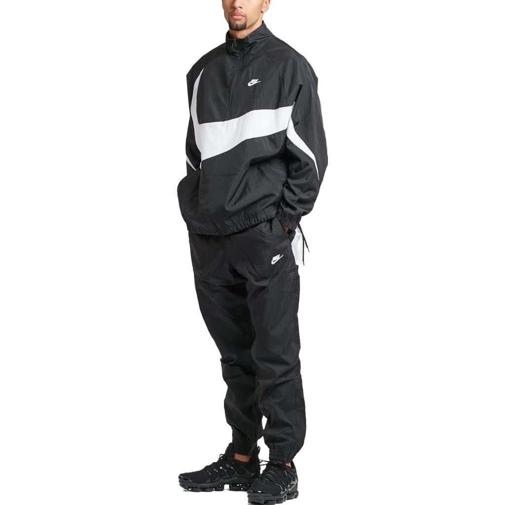 Nike Color Block Half-Zip Stand Collar Jacket Men Outerwear Black AJ2696-010