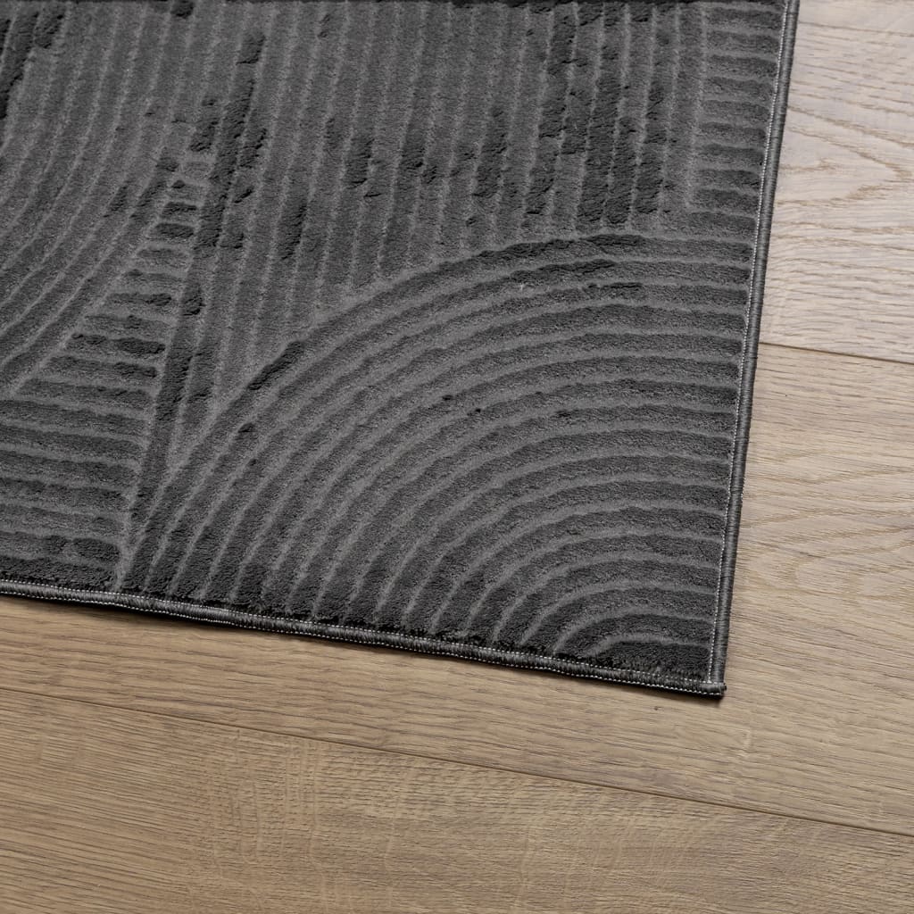 IZA Short Pile Rug Scandinavian Style Anthracite 120 X 170 Cm