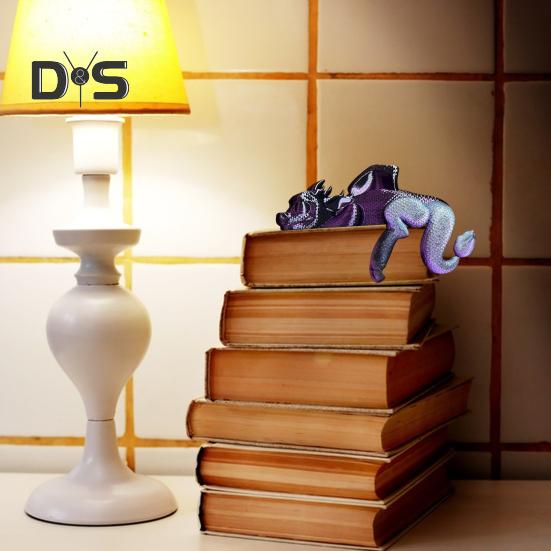Sleeping Dragon Bookshelf Decor 3D Printed Dragon Figurine Book Nook Sleeping Dragon Shelf Decoration for Book Lovers And Fantasy Enthusiasts