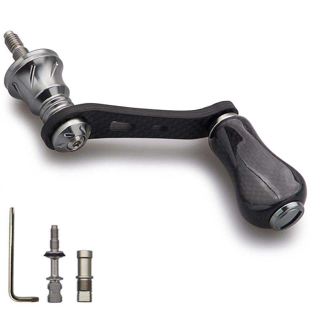 HEIGHTEN 42mm Reel Handle with Knob Shimano Daiwa Spinning Reel Universal Game Stream Gourd Series Knob 20mm/21mm [Light Fishing] (20mm - Gunmetal)
