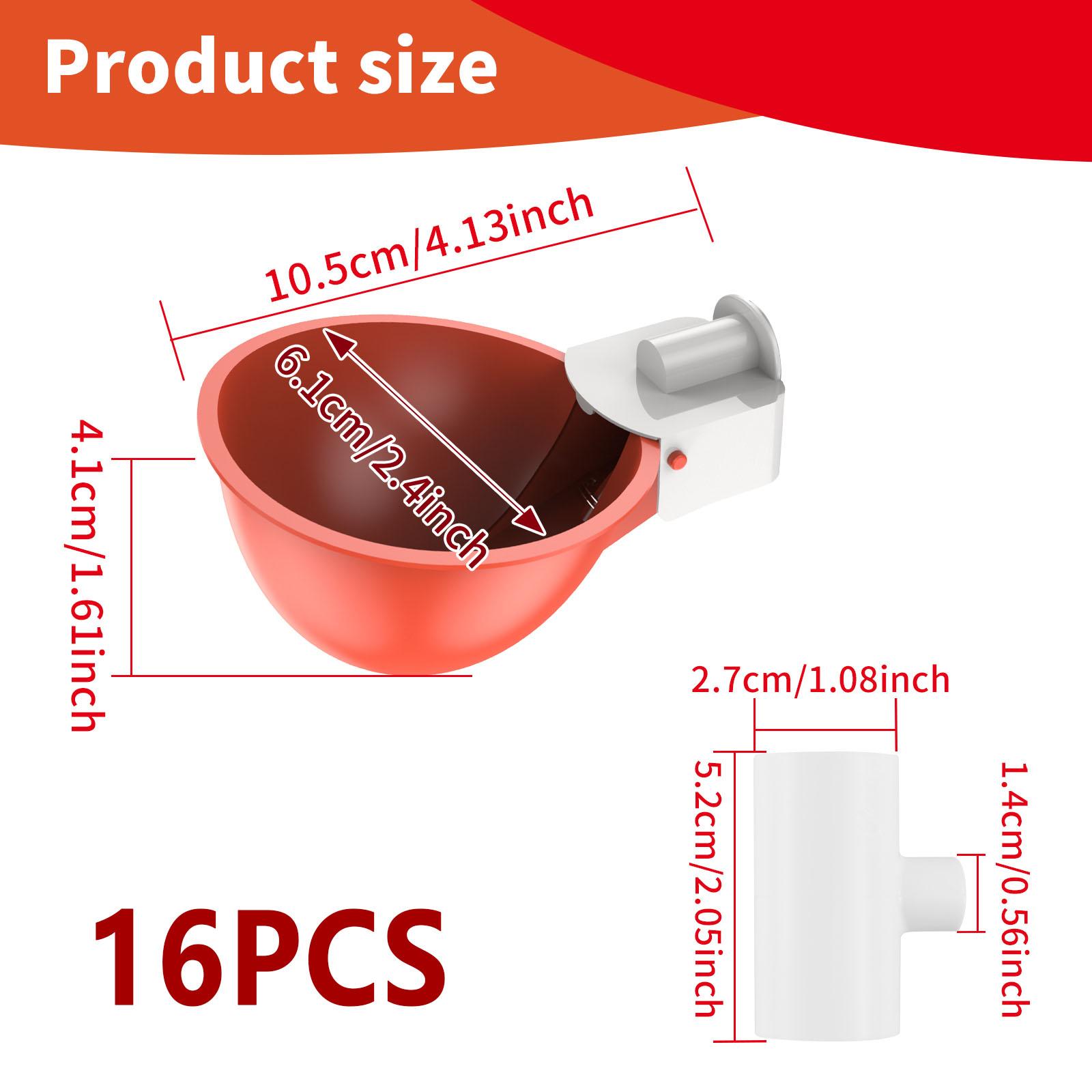 25Pcs Chicken Waterer PVC Tee Fitting White Automatic Poultry Waterer Poultry Water Drinker Waterer Nipples for Ducks Chickens