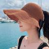 Summer Beach Straw Sun Hat Breathable French Style Sun Hats with Bowknot for Outdoor Travel Photography