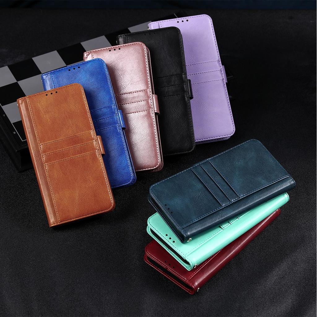 Cover for Realme C30s,C30,Narzo 50i Prime Retro PU Leather Flip Wallet Phone Case Multi Card Slots