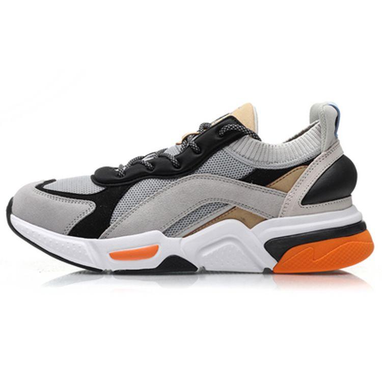 

Li Ning Trendy Casual Low-Toop Running Shoes Unisex Sneakers Gray Black AGLP125-5 39