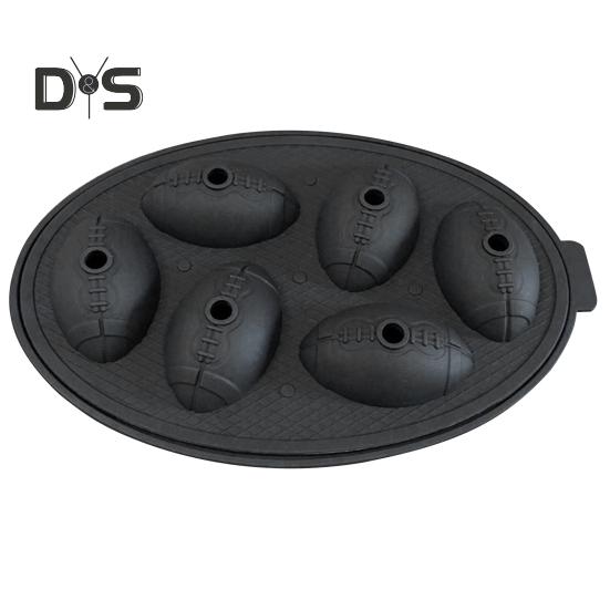 

Мяч для регби, лоток для кубиков льда, 6 полостей, пищевой класс, легко снимается, многоразовый холодильник «сделай сам», силиконовый виски, коктейли, форма для изготовления кубиков льда, кухонные принадлежности чёрный