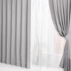 Iris Plaza Curtain Set of 100cm Wide X 178cm Includes Lace Machine Moderately Sheer Includes Adjustable Hooks and Gray Ready-to-Use 4, Long, Curtains,