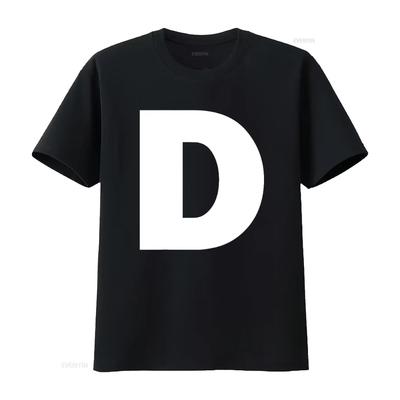 Buchstabe D Großbuchstabe Monogramm Initial T-Shirt vintage Gewaschen Stilvoll Lässig Weich Streetwear Leicht Atmungsaktiv