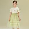 Girls' Sweet Lace Heart T-Shirt & Skirt Set