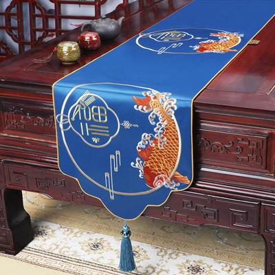 Neue Stickerei im chinesischen Stil, High-End-Licht-Luxus-Tischfahne, Teetisch, TV-Schrank, Esstischdecke, Streifentuch, Teematte und Tischdecke