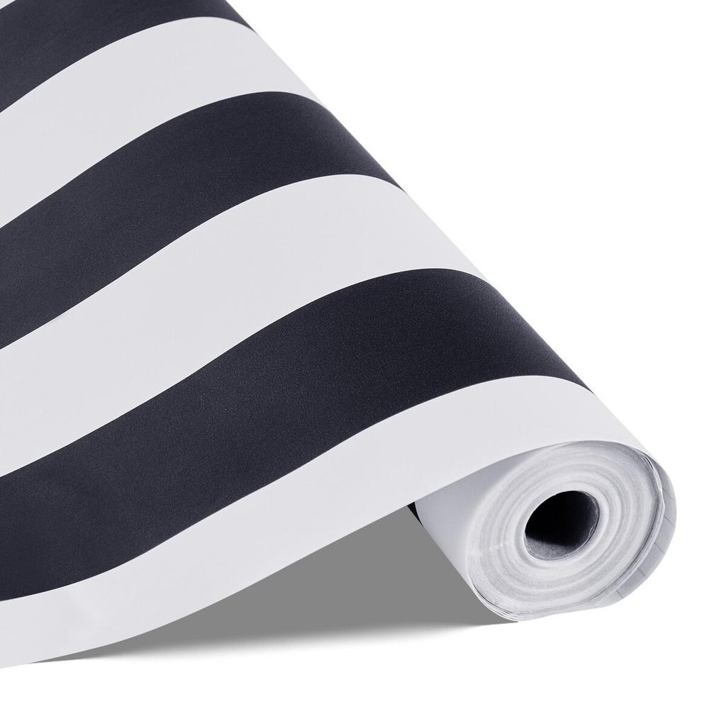 Peel and Stick Wallpaper, 45cm x 15m Contact Paper Black White Modern Geometric Waterpoof Self Adhesive, Easy to Clean Wall Decorative Vinyl Roll for