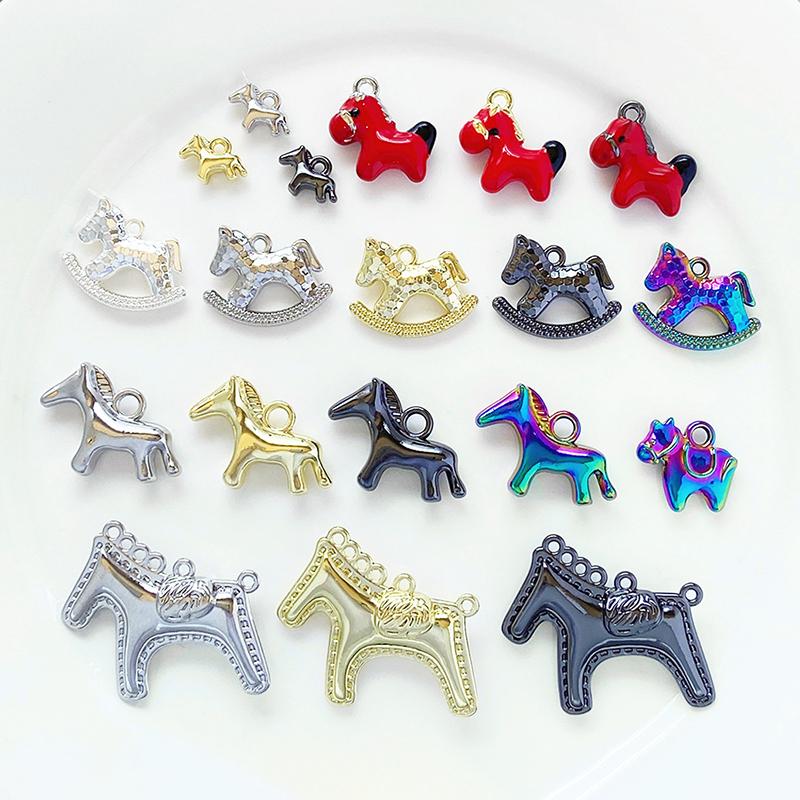 1Pcs Cute Simple Horse Animal Pendant Charms For Handmade Jewelry Making Necklace Earrings Bracelet Diy Accessories Supplies