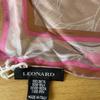 Used LEONARD PARIS Large Scarf Floral Pattern Pink Tones Silk Unused With Tags