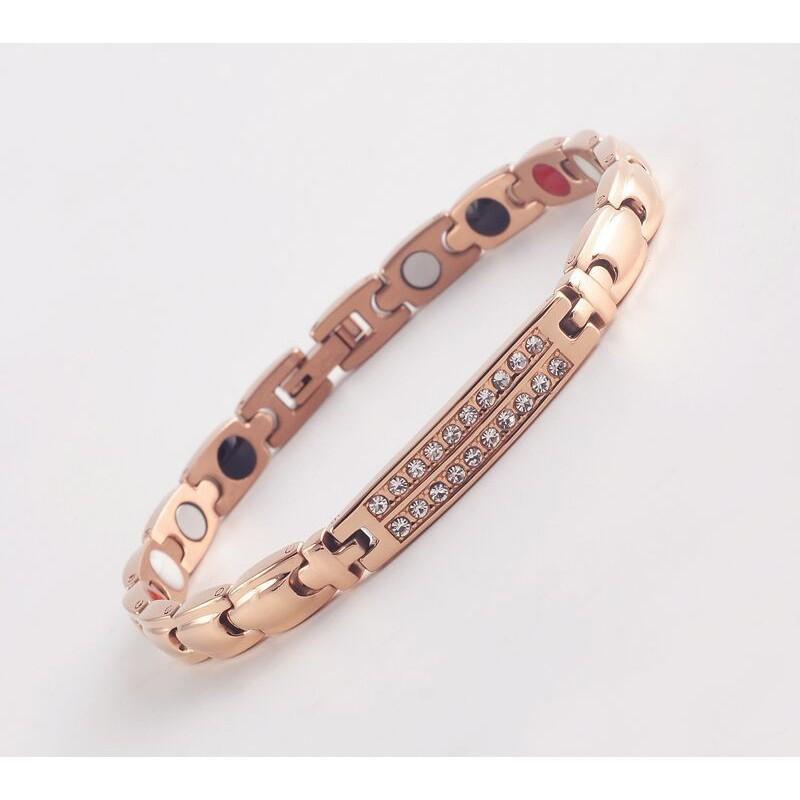 Stainless Steel Cross Bracelet With 18K Gold Vacuum Plating CZ Crystals Men Women Elegant Fashion Jewelry