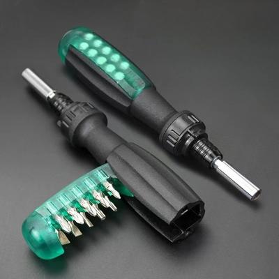 10-in-1 Ratchet Combination Screwdriver Set Household Multifunction Screwdriver CR-V Driver Combination Quick Set