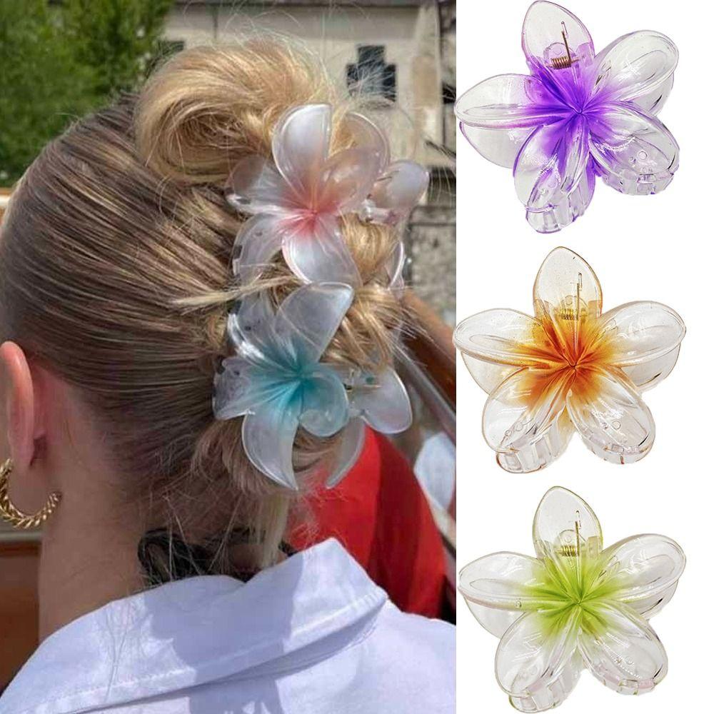 

Градиент Цвета Яйцо Цветок Заколка Для Волос Аксессуары Для Волос Форма Цветка Зажим Коготь Заколка Для Хвоста