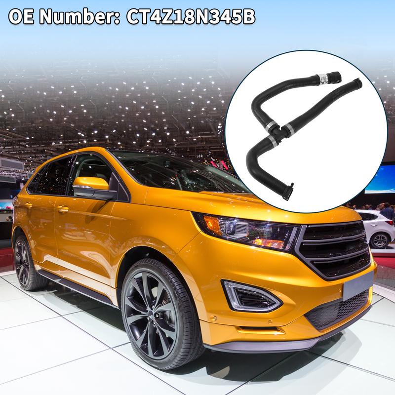 X Autohaux Auto Car Radiator Hose Heater Hose No.CT4Z18N345B for Ford Edge 2.0L 2012-2014 Black Rubber 1 Pc Heating Water Pipe