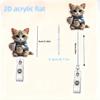 2D Flat Acrylic Cute Coffee Cat Retractable Badge Reel, Lanyard ID Clip For Nurses Doctors Registered Licensed Nurses Medical Workplace Use