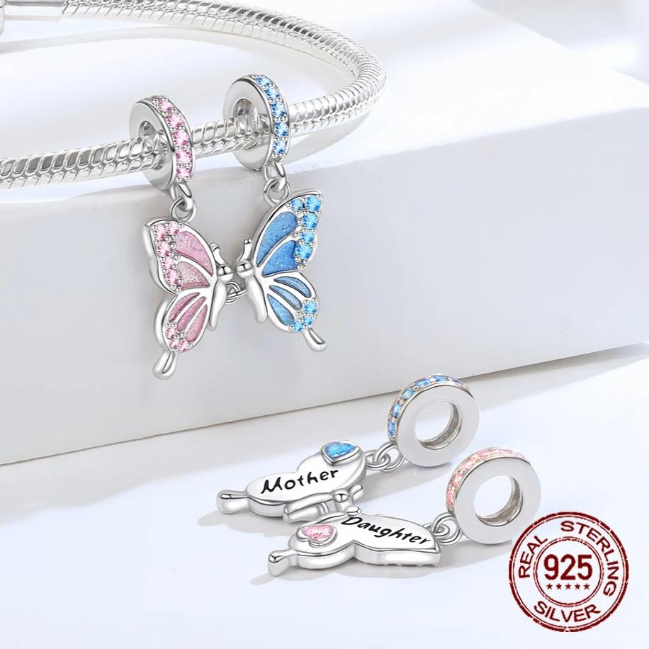 Copper Classic Purple Heart Shape Dragon Pegasus Butterfly Charms Beads Fit 3Mm Original Bracelet Diy Jewelry Gift