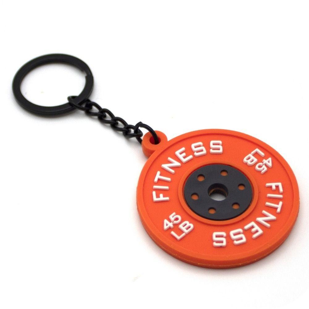 Simulation Barbell Plates Keyring Dumbbell Fitness Series Pendant  Bodybuilder