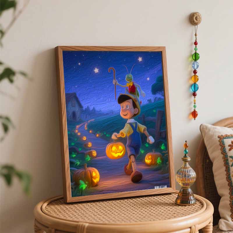 Disney Halloween Pumpkin Night Painting By Numbers Kit Hand Painting Home Decor