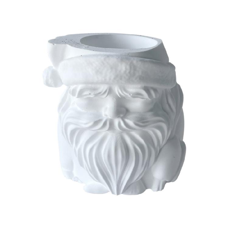Geometric Santa Claus Gypsum Silicone Molds for Making Succulent Flower Pot