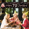 Happy 70th Birthday Banner Decorations for Women, Rose Gold 70 Birthday Sign Party Supplies, Funny 70 Year Old Theme Birthday Party Decor for Outdoor