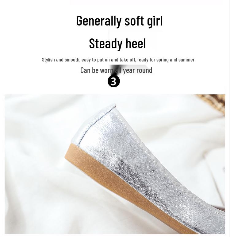 Women's Pointed Toe Rhinestone Flats - New 2026 Korean Style, Soft Leather, Versatile for All Seasons, Ideal for Work and Autumn Wear.