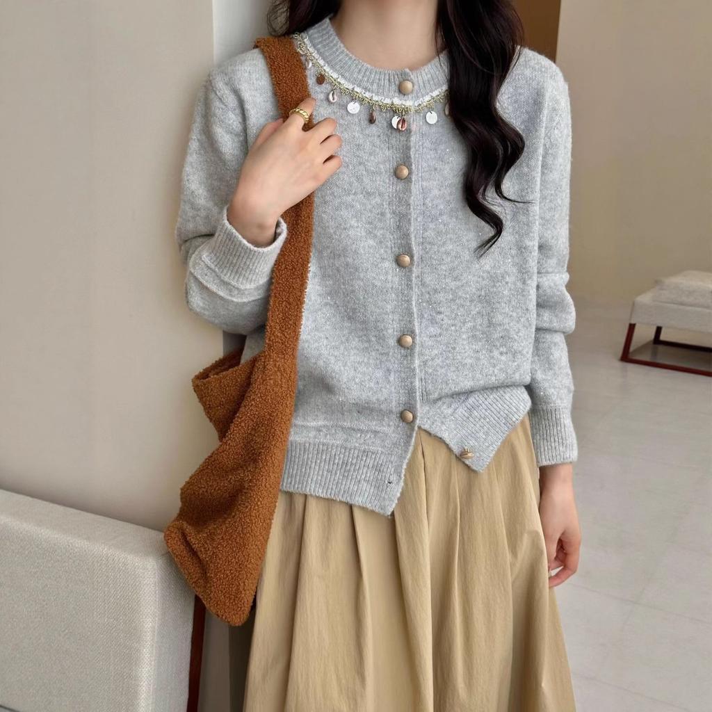 Sweater Coat Gentle and Casual Korean-style Knitted Cardigan for Women In Autumn and Winter Loose and Versatile Sweater Cardigan